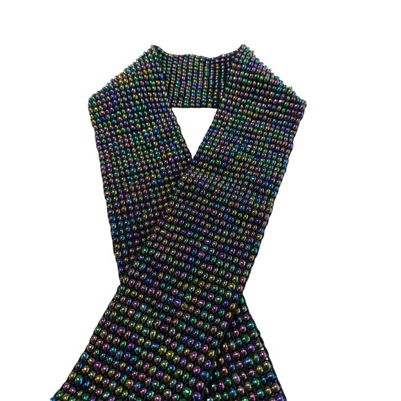 Beaded Stretch Belt With Wood Closure - Picture 5 of 5